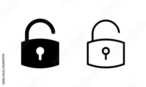 Unlock icon logo design. Unlock sign and symbol. unlocked padlock icon