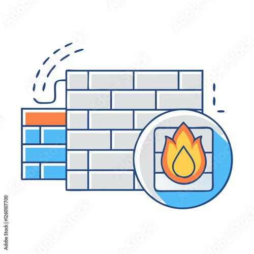 firewall icon, firewall vector illustration-simple illustration of firewall, perfect for firewall logos and icons