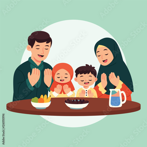 Flat Vector Ramadhan Celebration Illustration