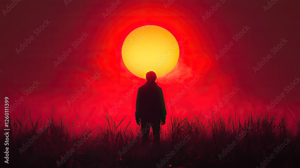 facing my faith silhouette of a man standing in front of the red sun facing my faith silhouette of a man standing in front of the red sun
