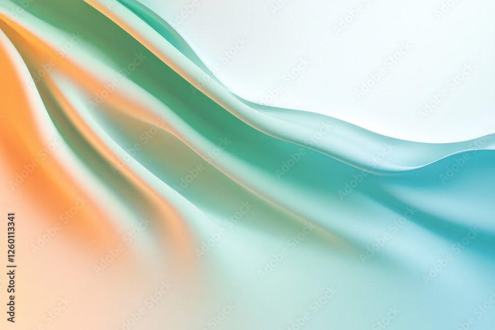 Fototapeta premium Soft waves of color blend harmoniously, creating serene and calm