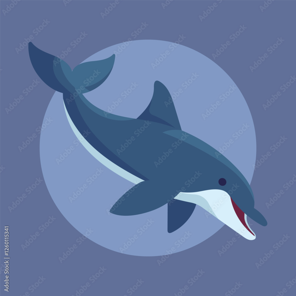 Obraz premium Flat Vector Sea Animal Illustration
