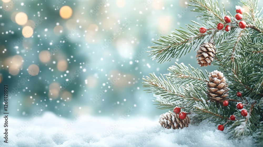 fir tree branch with snow and bokeh winter background fir tree branch with snow and bokeh winter background