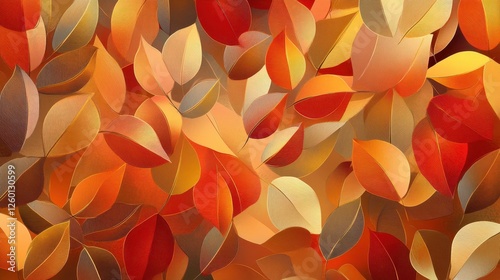 Abstract colorful autumn leaves background with warm tones abound
