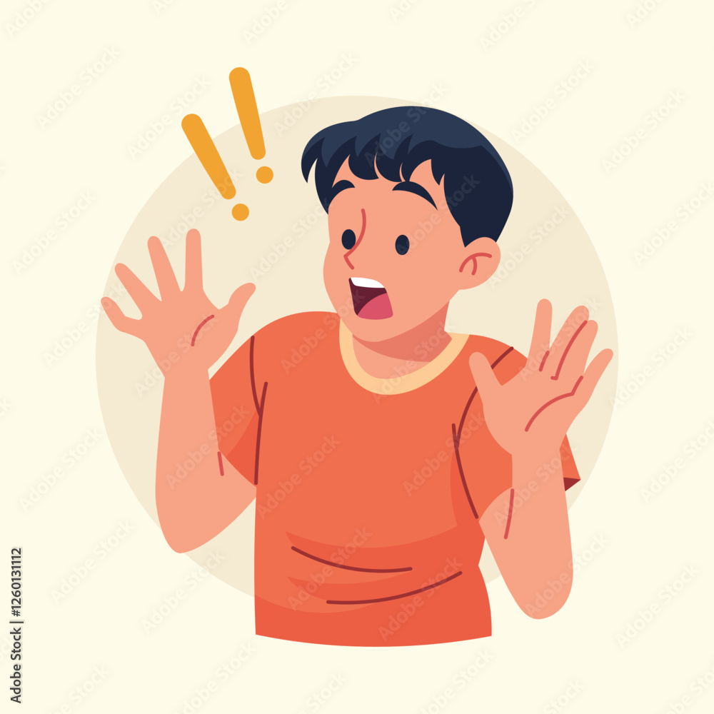 Flat Vector Shocking Illustration Flat Vector Shocking Illustration