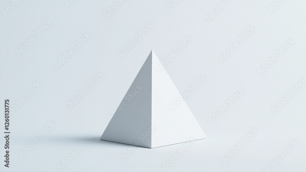 Clean 3D Triangular Prism on White Backdrop Demonstrating Geometry Simplicity