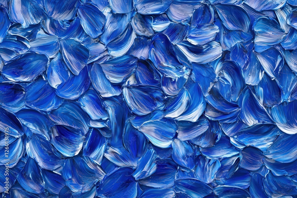 Vibrant impasto painting creating dynamic blue textured background Vibrant impasto painting creating dynamic blue textured background