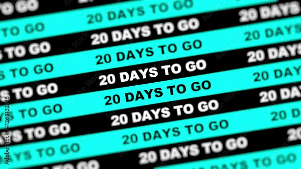 20 Days to go Text Animation background 4K resolution. 20 Days to go Text Animation background 4K resolution.