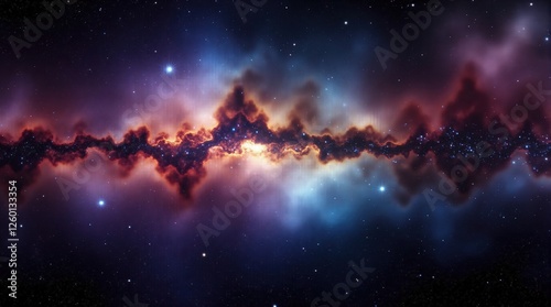 A breathtaking view of a vibrant galaxy filled with colorful nebulae, sparkling stars, and a deep cosmic background. Perfect for space enthusiasts and art projects