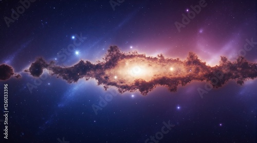 A breathtaking view of a vibrant galaxy filled with colorful nebulae, sparkling stars, and a deep cosmic background. Perfect for space enthusiasts and art projects