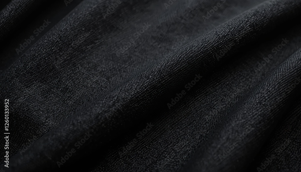 Fototapeta premium Black gray satin dark fabric texture luxurious shiny that is abstract silk cloth panorama background with patterns soft waves blur beautiful.