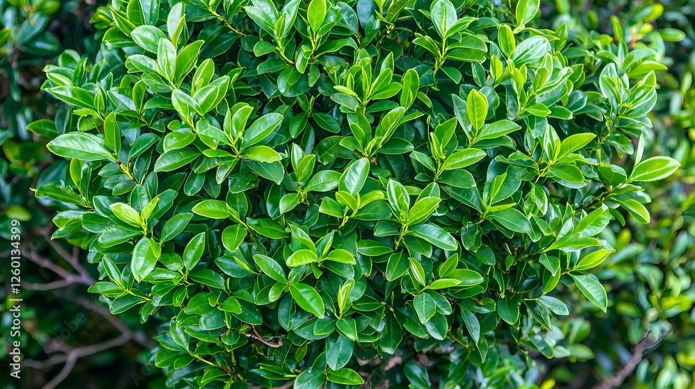 Lush Green Foliage of a Dense and Healthy Leafy Plant Lush Green Foliage of a Dense and Healthy Leafy Plant