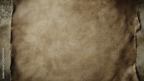 Top-Down View of Empty Sheepskin Parchment with Natural Texture and Warm Tones, Providing a Classic Canvas and Ample Space for Your Content and Creative Projects