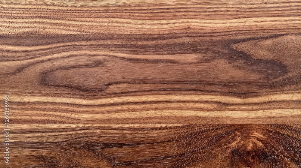 Fototapeta premium A smooth, polished wooden background with a deep walnut brown finish, perfect for minimalist compositions.