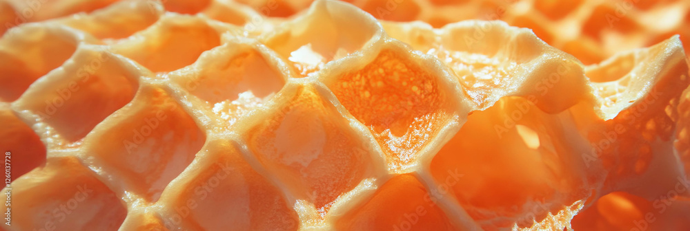 Golden cone wafer with crispy texture showcasing uneven diamond patterns Golden cone wafer with crispy texture showcasing uneven diamond patterns