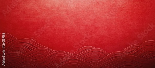 Elegant red textured background featuring subtle wave patterns in the lower section, ideal for Japanese New Year or vintage themed designs.