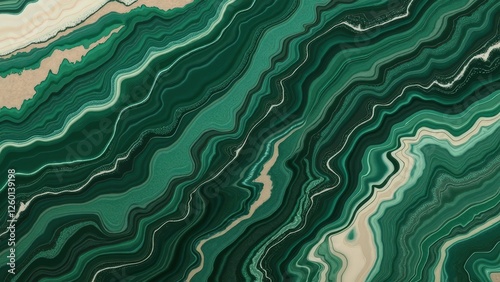 Elegant green marble texture with flowing patterns and gold accents, creating a luxurious and sophisticated feel—perfect for backgrounds or design elements