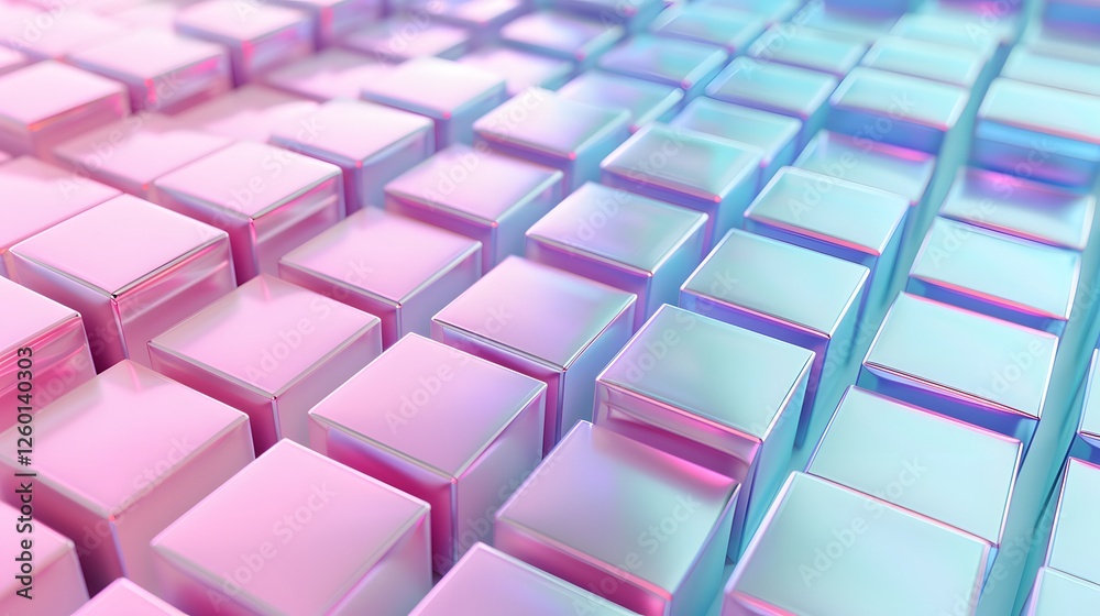 Fototapeta premium a close up of a bunch of cubes that are pink and blue