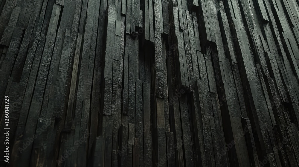 A textured wooden wall with dark brown rustic planks arranged in a vertical pattern. A textured wooden wall with dark brown rustic planks arranged in a vertical pattern.