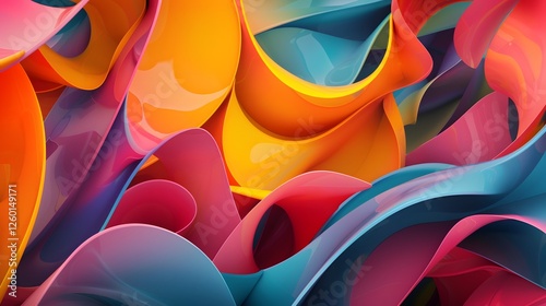 D style abstract forms with vibrant colors c b ae e ad photo