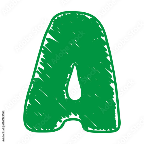 The letter A of the English alphabet. A children's alphabet with hand-drawn letters. The ABC. For educational banners, kindergartens, and book covers