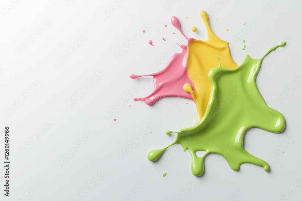 Colorful splashes create an energetic composition, showcasing vi