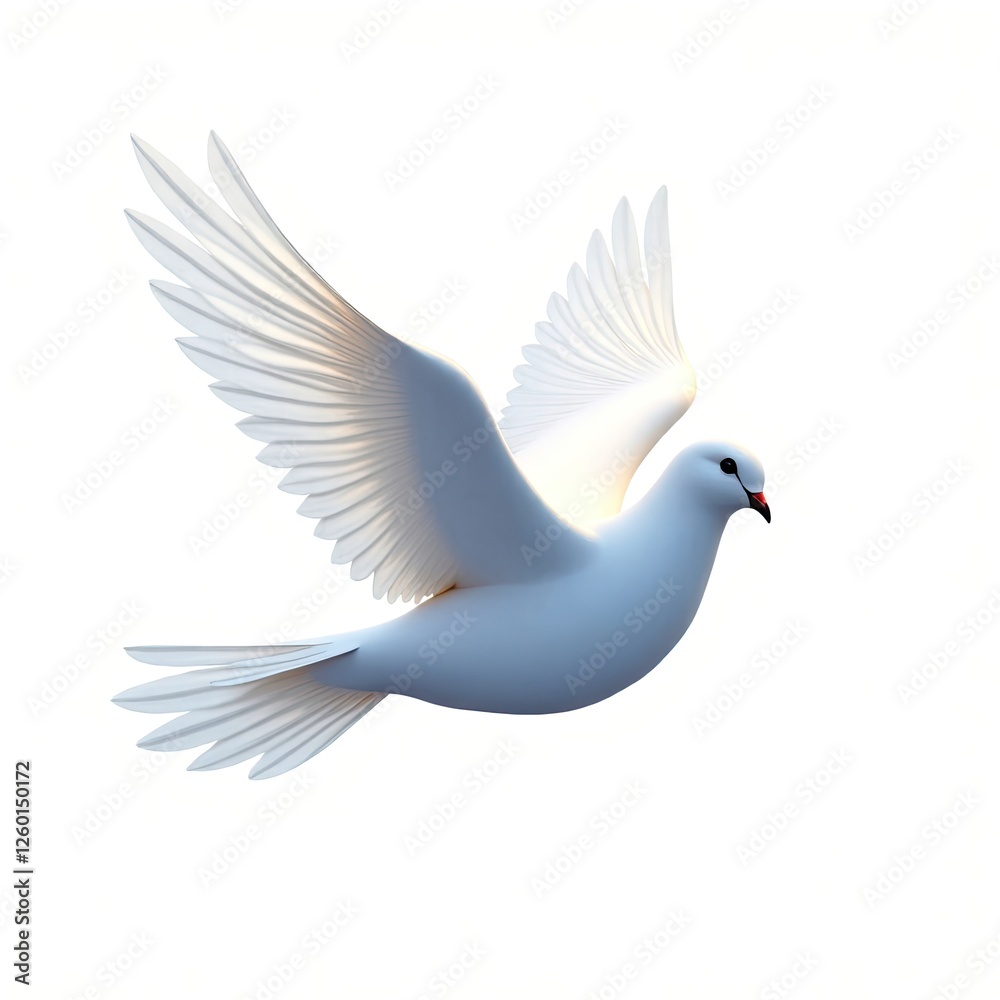 Isometric depiction of dove of peace icon Isometric depiction of dove of peace icon