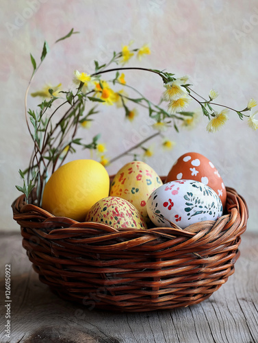 Easter bunny and eggs