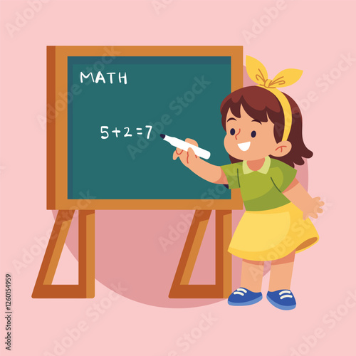 Flat Vector Kids Study Illustration