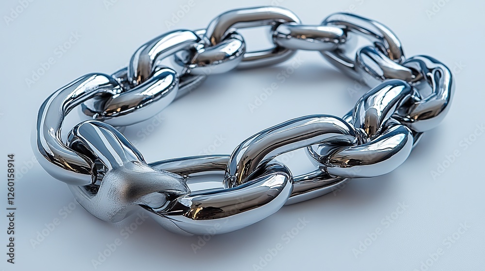 Obraz premium links made of silver cuffs on white backgroun