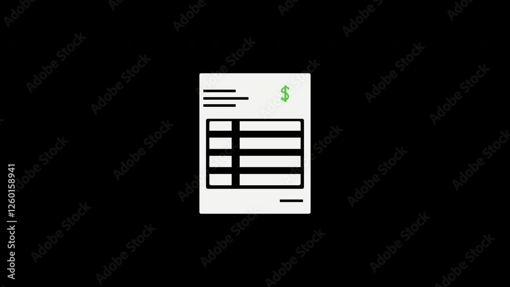 An animation of an invoice An animation of an invoice
