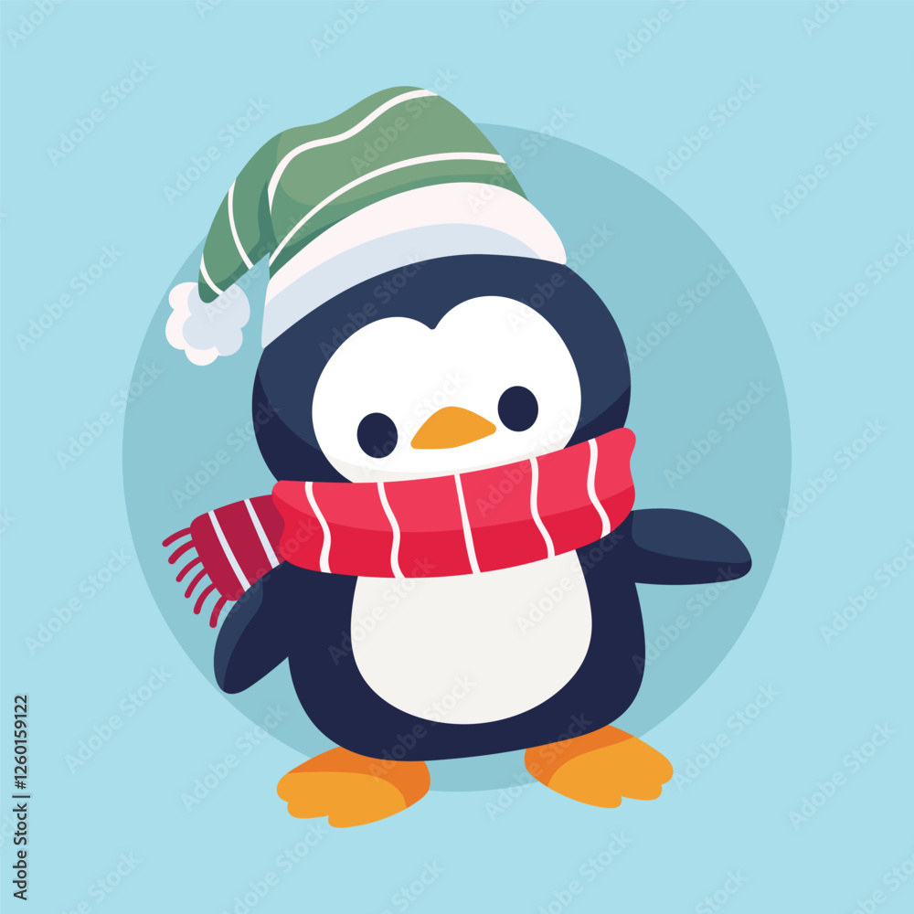 Flat Vector Animal Winter Character Illustration Flat Vector Animal Winter Character Illustration