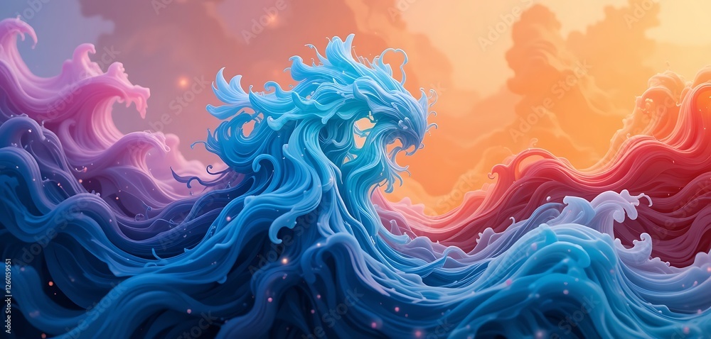 Fototapeta premium Abstract Background a painting of wave