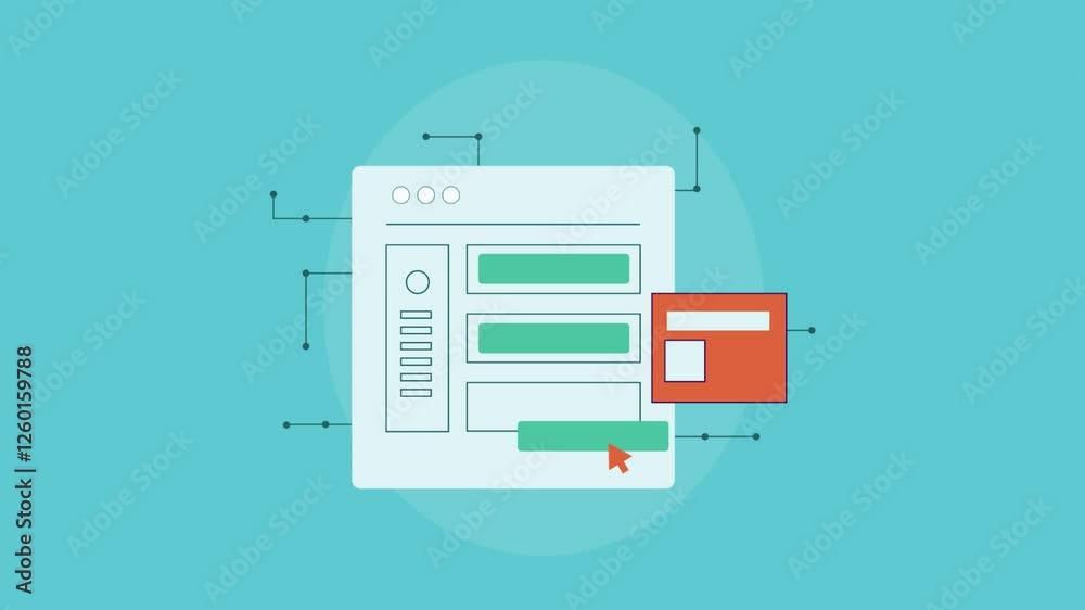 Drag and drop website and app builder software, digital technology concept. Drag and drop website and app builder software, digital technology concept.