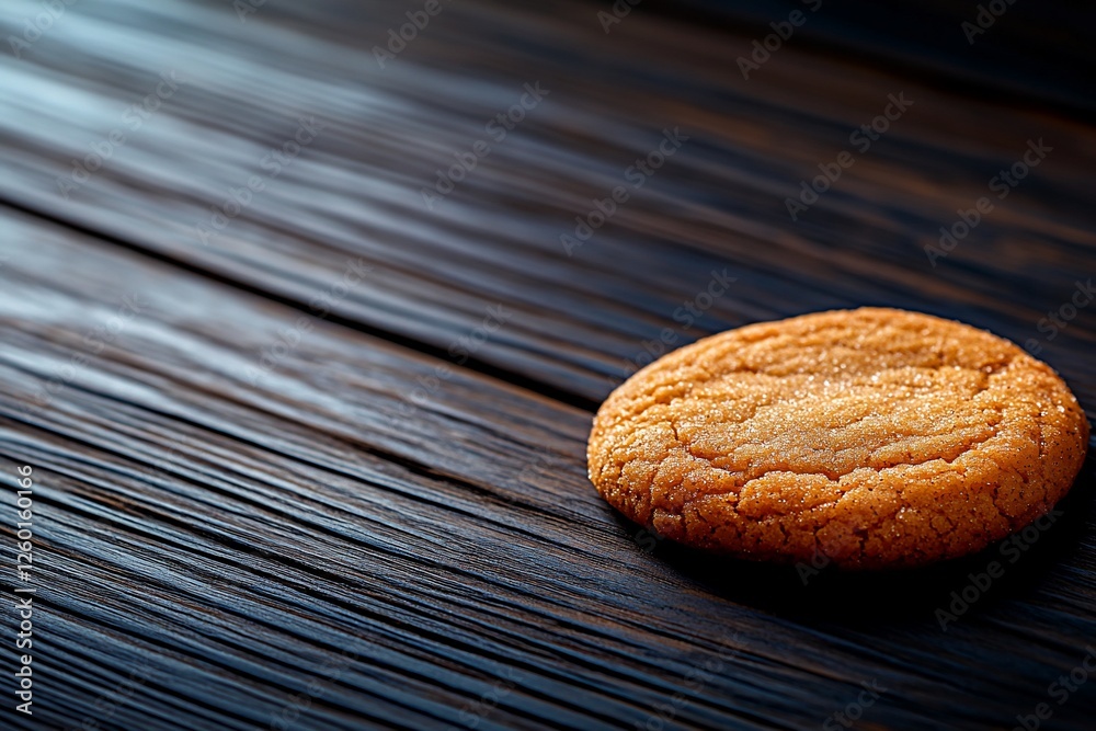 Single cookie on dark wood, rustic background, food photography, recipe website Single cookie on dark wood, rustic background, food photography, recipe website
