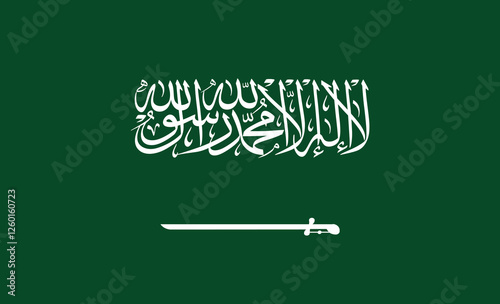 Flag of Saudi Arabia, official national flag vector EPS	
 photo