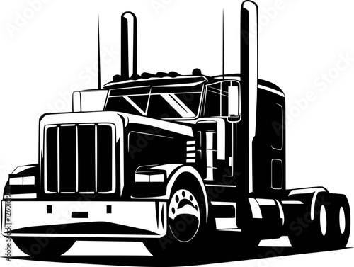 Semi Truck Duel Big Tractor Trailer Cab Fifth svg files