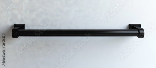Wallpaper Mural Sleek black towel holder mounted on a soft pale wall showcasing modern design and minimalistic style emphasizing functionality and elegance Torontodigital.ca