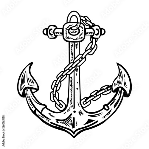 A sketchy style icon of ship anchor