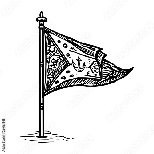 A vintage style con of sailing signal flag