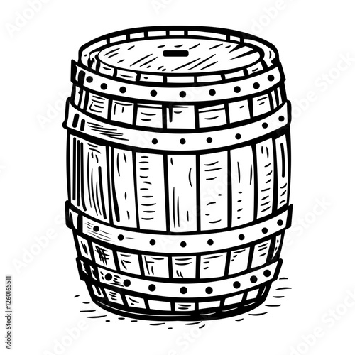 A vintage style icon of wooden barrel