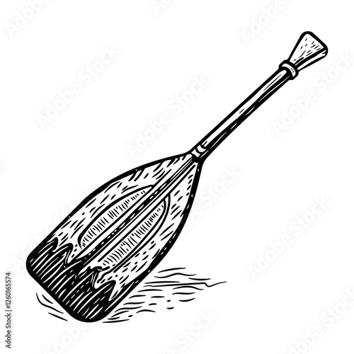 A sketchy icon of a wooden oar