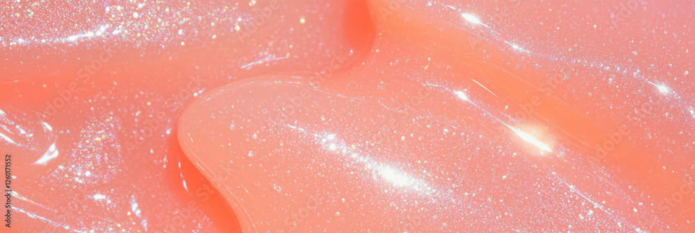 Pale pink liquid gel with thin consistency and subtle translucency Pale pink liquid gel with thin consistency and subtle translucency