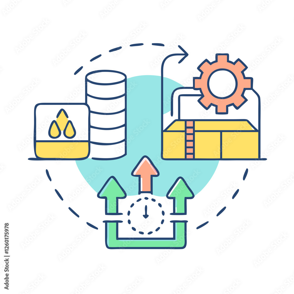 Naklejka premium downstream operations icon, downstream operations vector illustration-simple illustration of downstream operations, perfect for downstream operations logos and icons