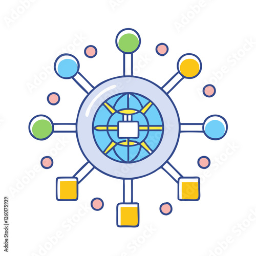 distribution network icon, distribution network vector illustration-simple illustration of distribution network, perfect for distribution network logos and icons