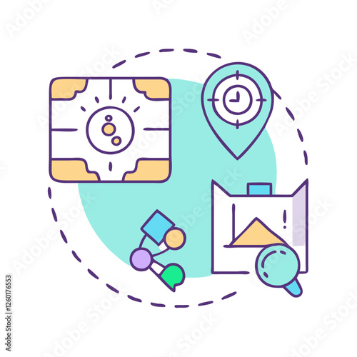 exploration map icon, exploration map vector illustration-simple illustration of exploration map, perfect for exploration map logos and icons