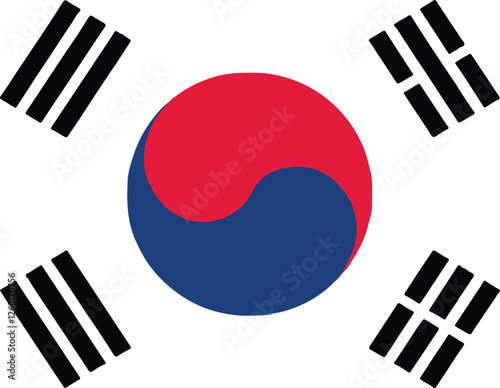 South Korea's flag: A vibrant symbol of national pride.