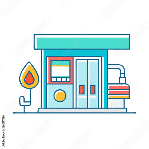gas station icon, gas station vector illustration-simple illustration of gas station, perfect for gas station logos and icons
