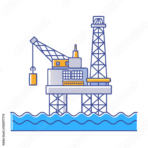 offshore drilling rig icon, offshore drilling rig vector illustration-simple illustration of offshore drilling rig, perfect for offshore drilling rig logos and icons