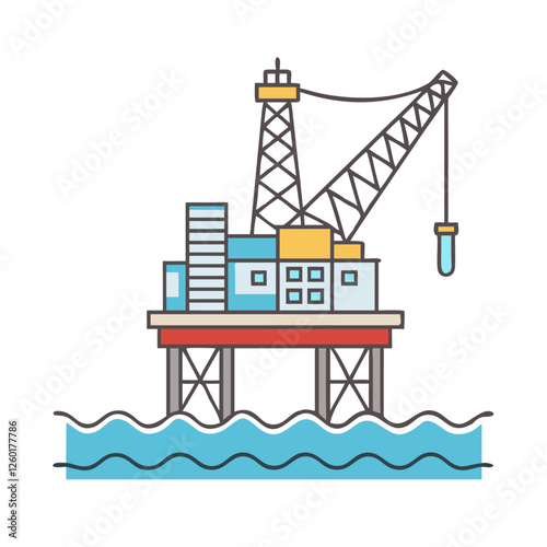 offshore drilling rig icon, offshore drilling rig vector illustration-simple illustration of offshore drilling rig, perfect for offshore drilling rig logos and icons